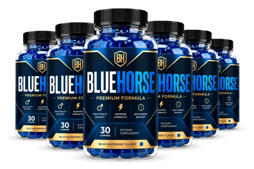 Six Blue Horse bottles
