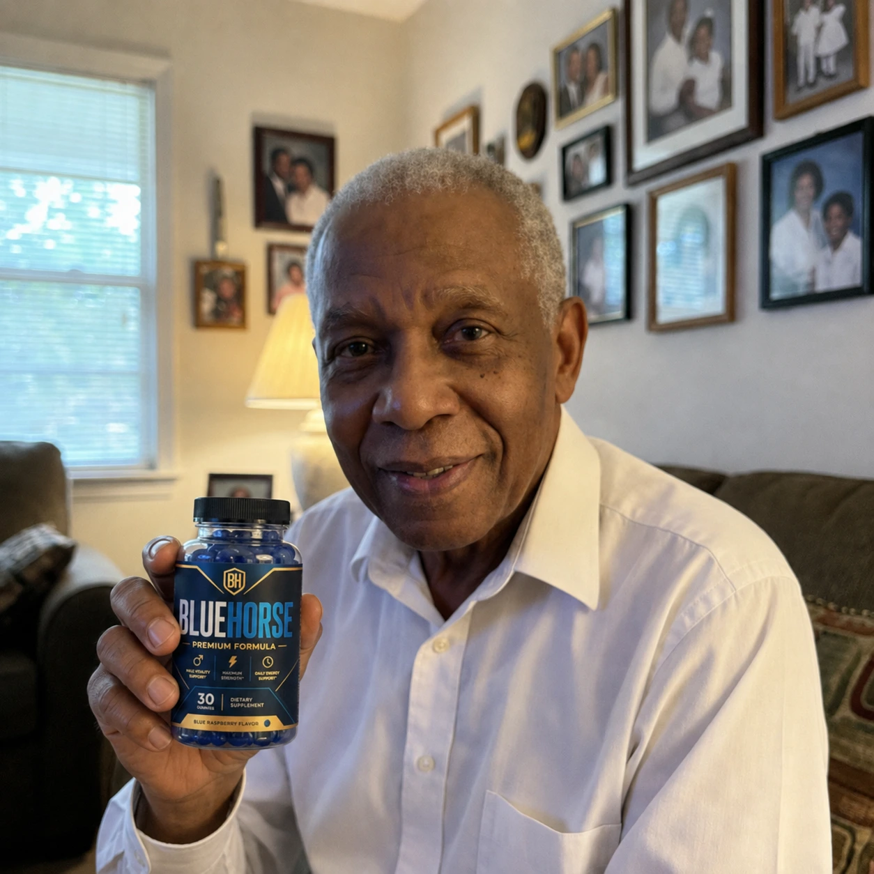 David holding Blue Horse